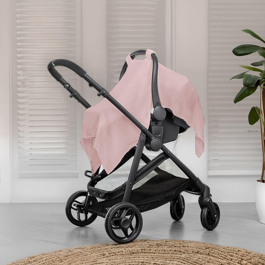 Baby Car Seat Sunshade Cover – Breathable, Insect Proof, Pink – photo 5 of 5