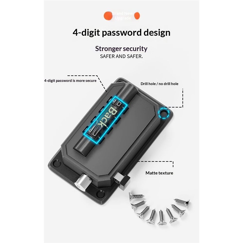 Anti-Pinch Cabinet Lock (2-Pack) – No-Drill Digital Password Lock, Black – photo 2 of 5