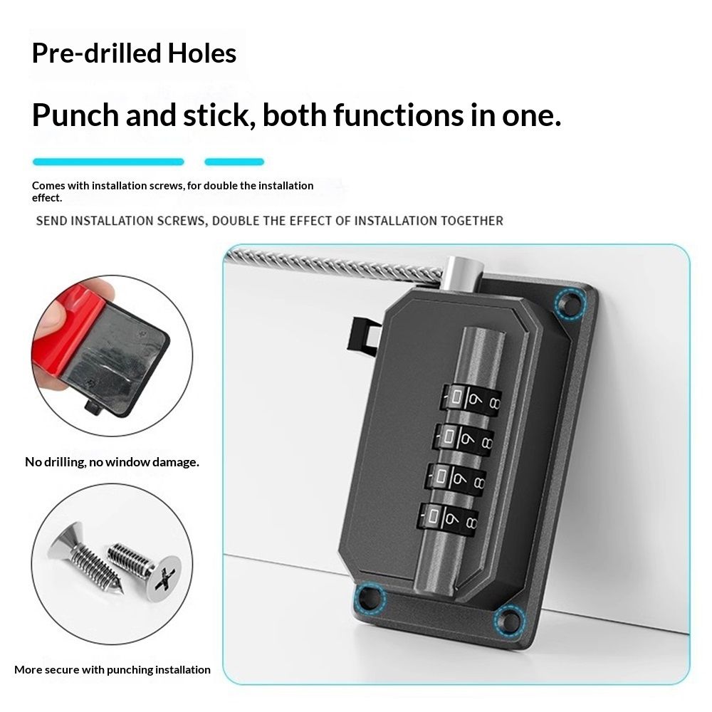 Anti-Pinch Cabinet Lock (2-Pack) – No-Drill Digital Password Lock, Black – photo 4 of 5