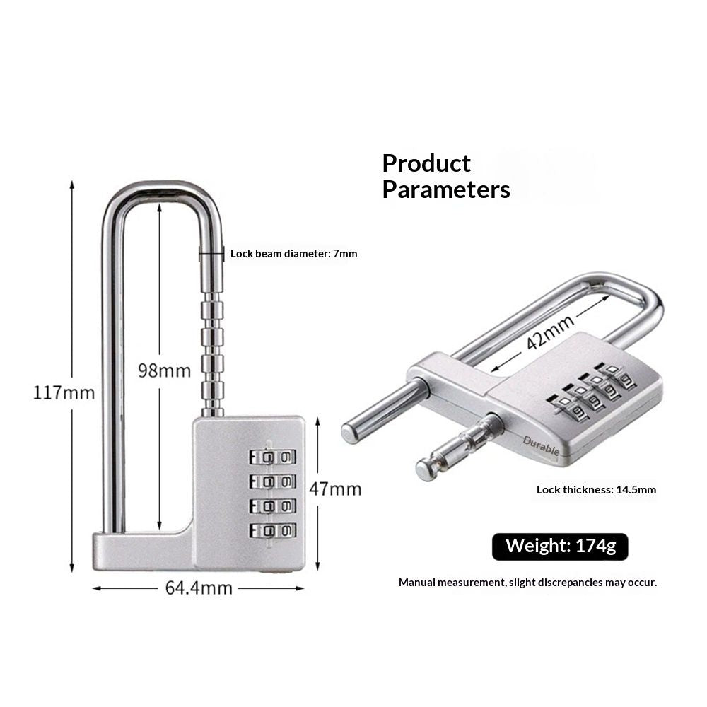 Adjustable Child Safety Shackle Lock – U-Shaped, Silver – photo 5 of 5