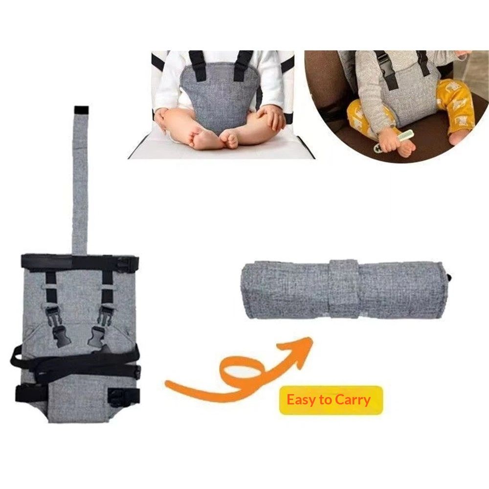 Portable Travel Dining Seat Cover – Foldable Baby Chair Strap, Grey – photo 3 of 5