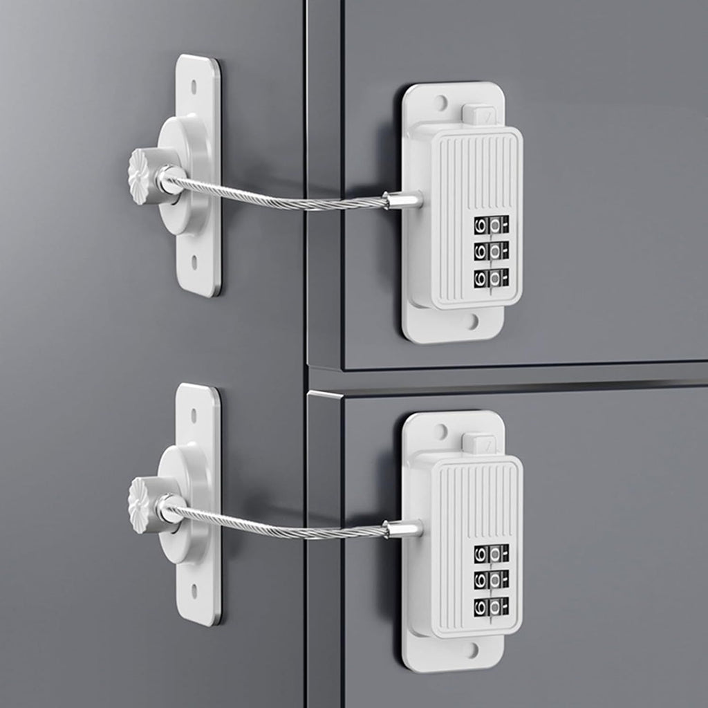 Heavy Duty Combination Refrigerator Lock (2-Pack) – No-Drill Baby Proofing, White – photo 1 of 5