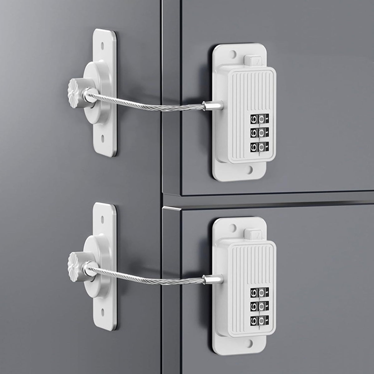 Heavy Duty Combination Refrigerator Lock (2-Pack) – No-Drill Baby Proofing, White – photo 1 of 5
