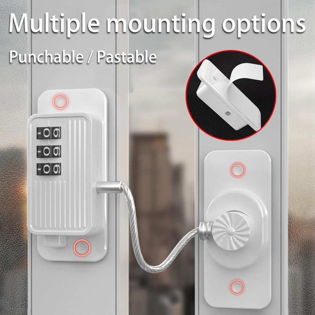 Heavy Duty Combination Refrigerator Lock (2-Pack) – No-Drill Baby Proofing, White – photo 3 of 5
