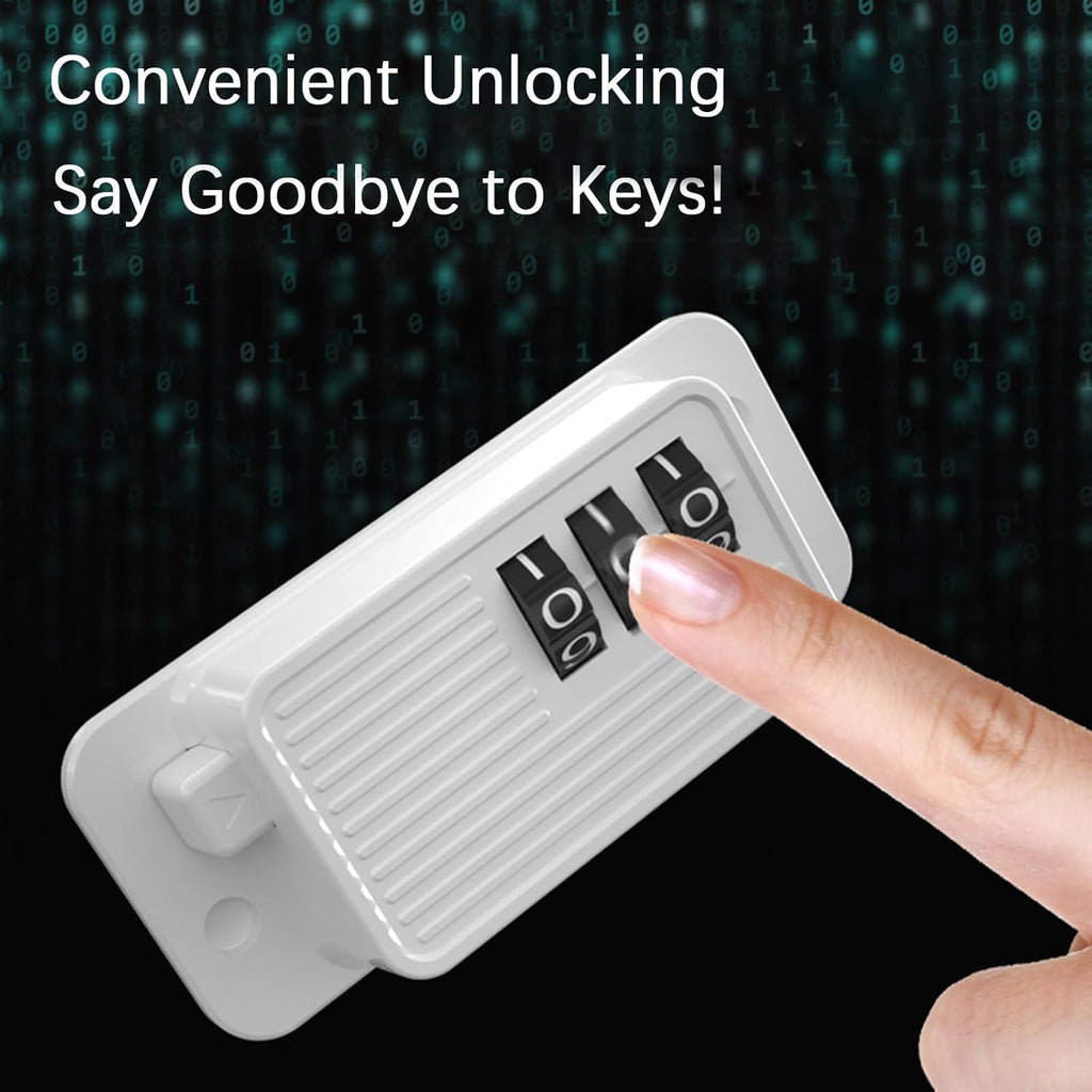 Heavy Duty Combination Refrigerator Lock (2-Pack) – No-Drill Baby Proofing, White – photo 4 of 5