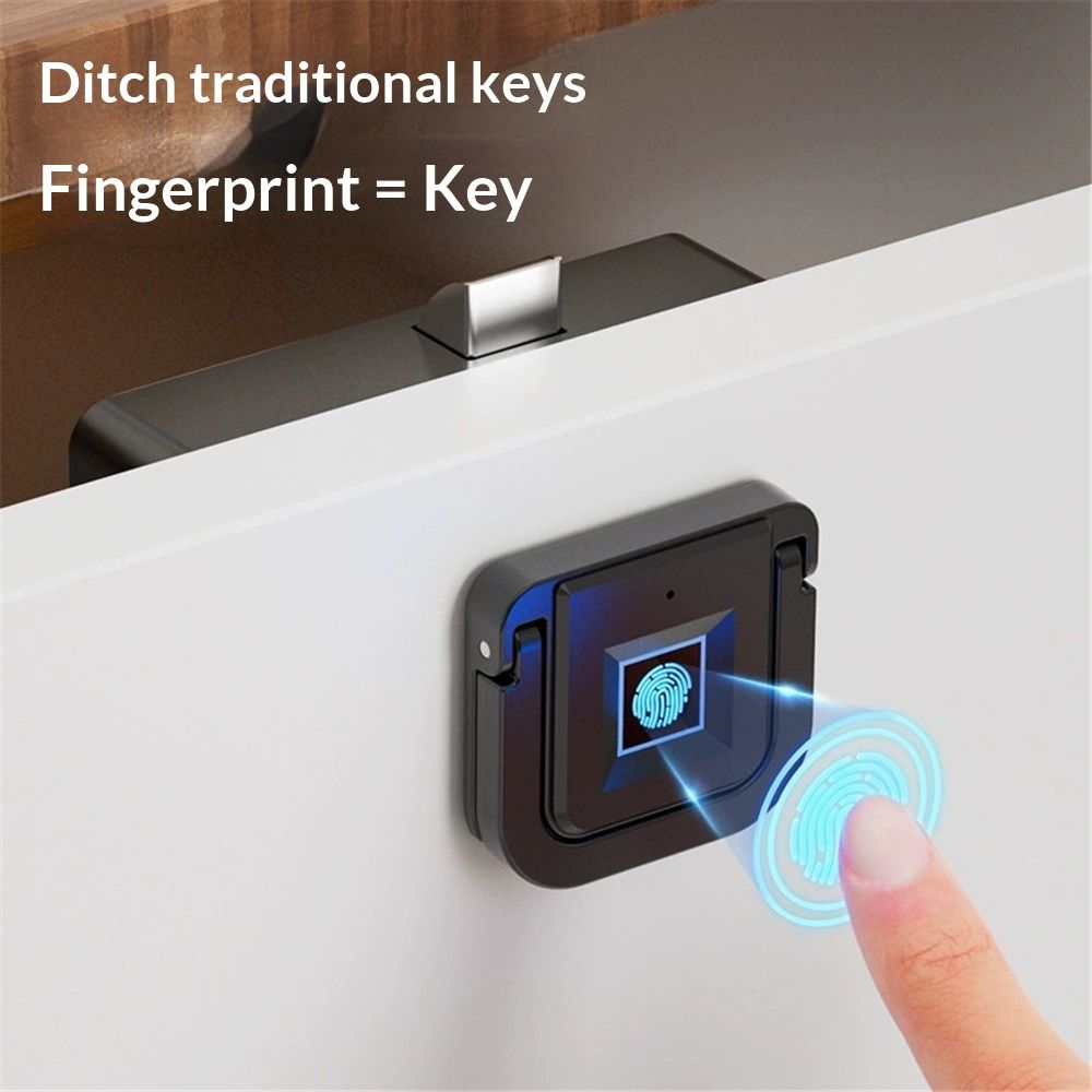 Biometric Fingerprint Cabinet Lock – Keyless Child Safety, 20-Print Storage – photo 2 of 5