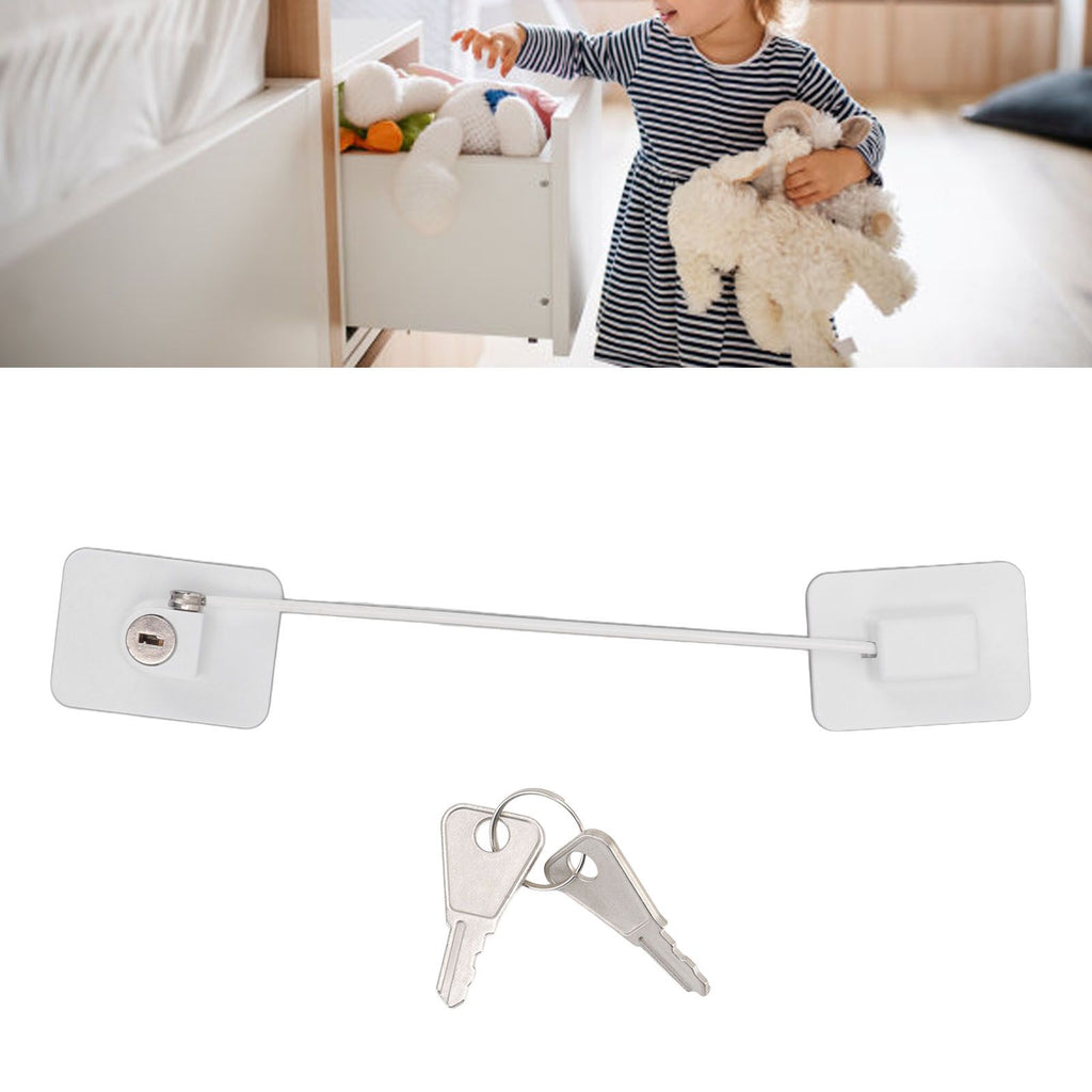 Childproof Refrigerator Lock – with 2 Keys, White