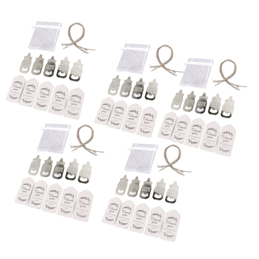Baby Bottle Opener Party Favours (24-Set) – Zinc Alloy, Silver – photo 2 of 5