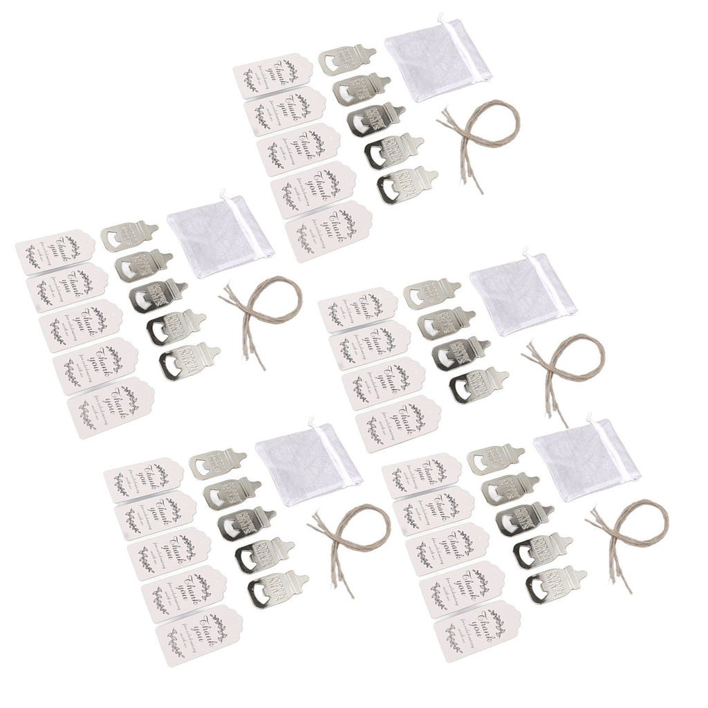 Baby Bottle Opener Party Favours (24-Set) – Zinc Alloy, Silver – photo 3 of 5