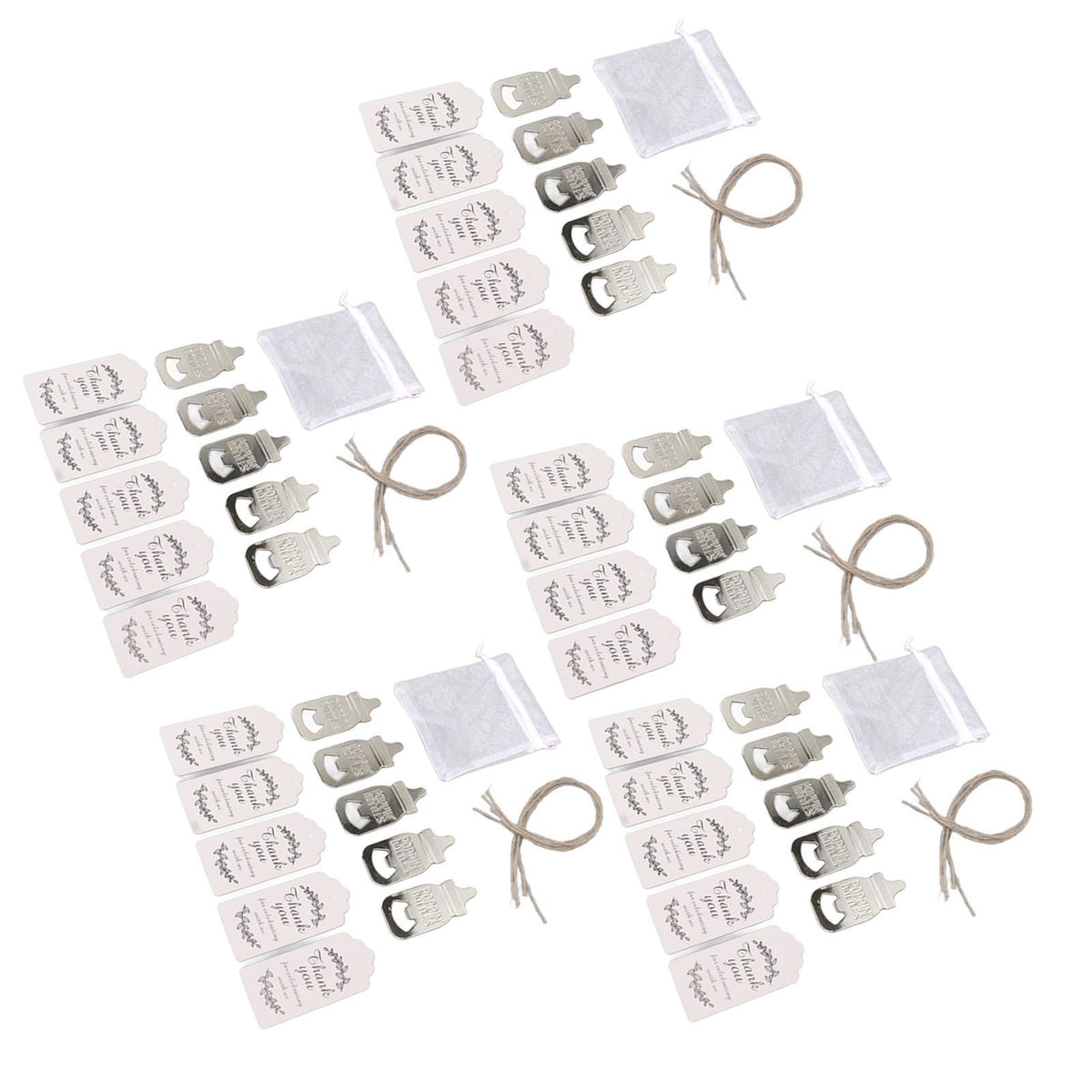Baby Bottle Opener Party Favours (24-Set) – Zinc Alloy, Silver – photo 3 of 5