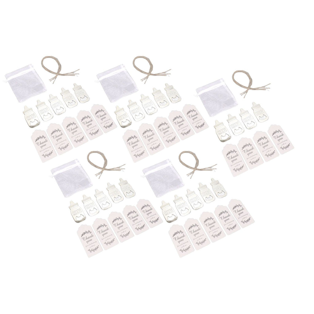 Baby Bottle Opener Party Favours (24-Set) – Zinc Alloy, Silver – photo 4 of 5