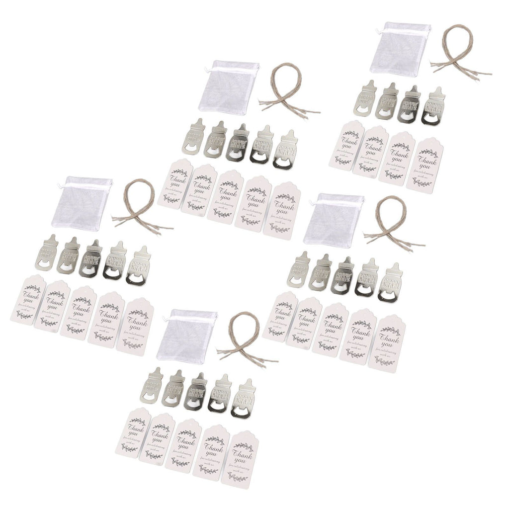 Baby Bottle Opener Party Favours (24-Set) – Zinc Alloy, Silver – photo 5 of 5