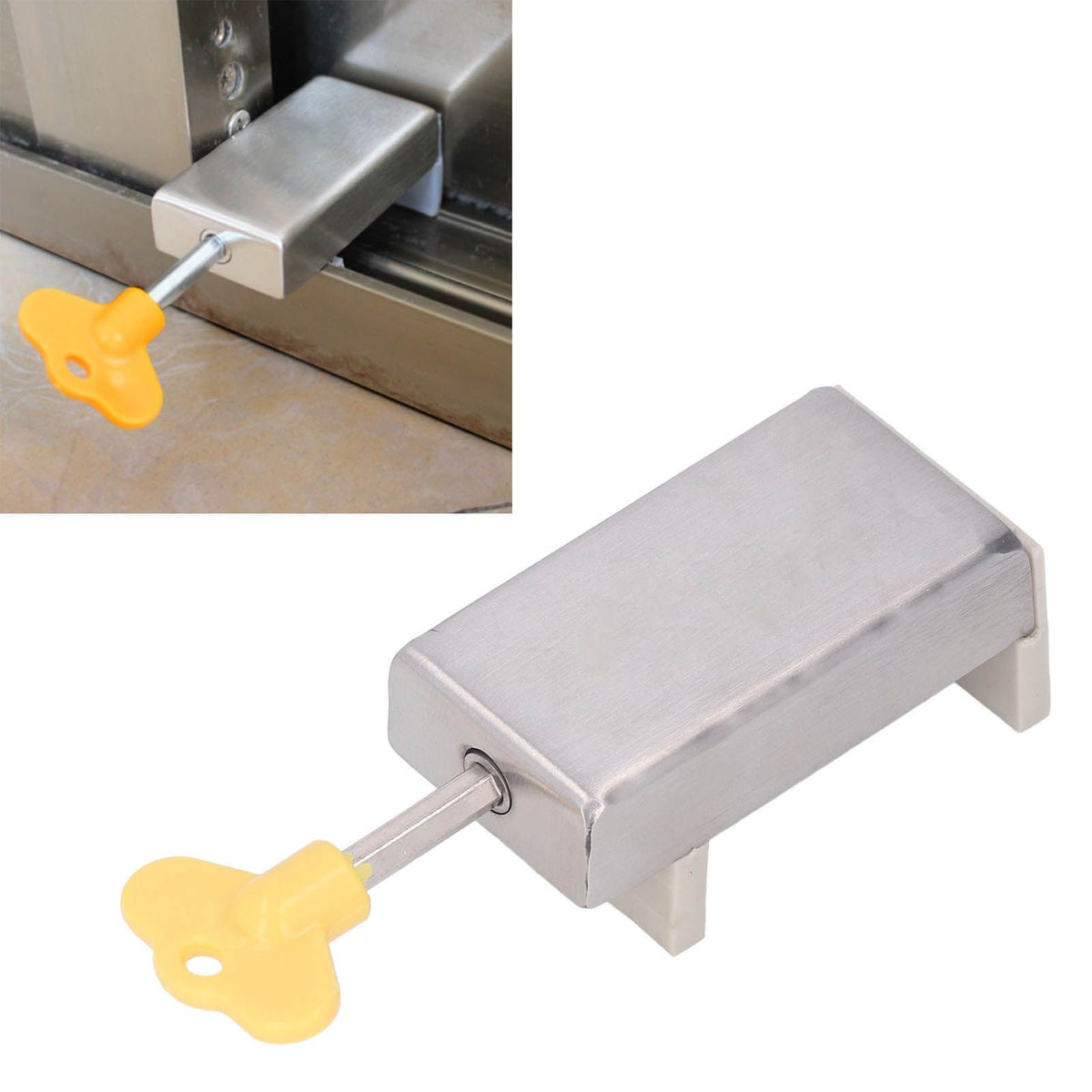 Child Safety Sliding Window & Door Lock – with 2 Keys
