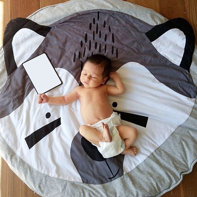 Baby Play Mat – Cartoon Animal Print, Cotton Crawling Mat – photo 1 of 5