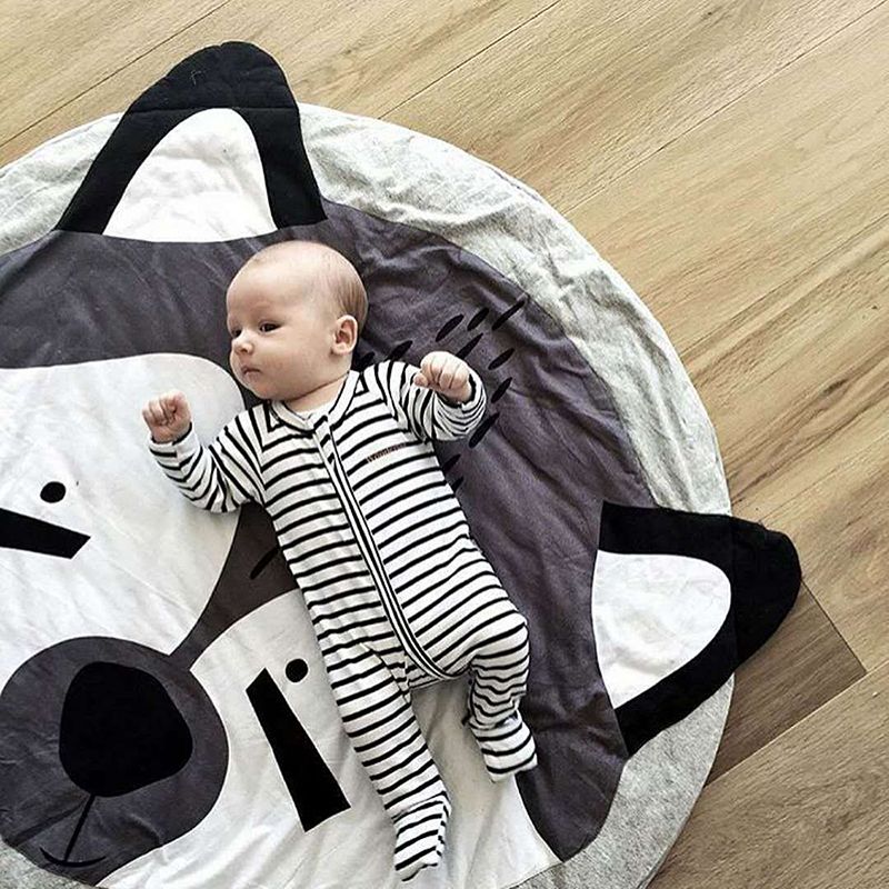 Baby Play Mat – Cartoon Animal Print, Cotton Crawling Mat – photo 2 of 5