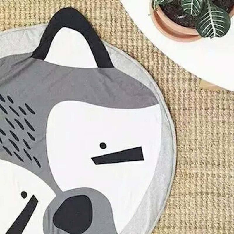 Baby Play Mat – Cartoon Animal Print, Cotton Crawling Mat – photo 3 of 5