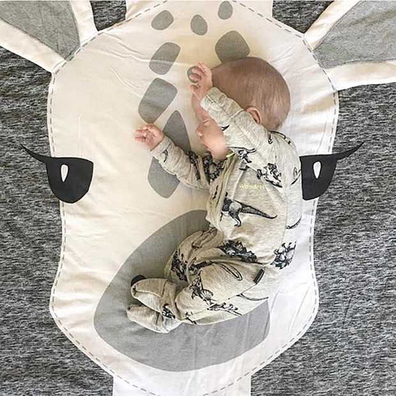 Baby Play Mat – Cartoon Animal Print, Cotton Crawling Mat – photo 4 of 5