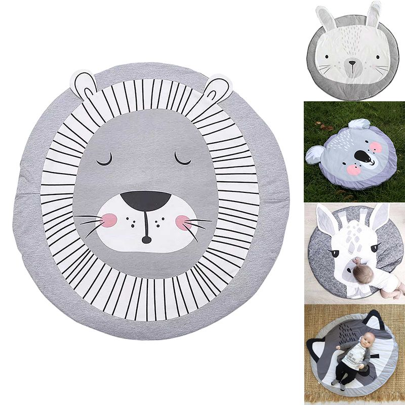 Baby Play Mat – Cartoon Animal Print, Cotton Crawling Mat