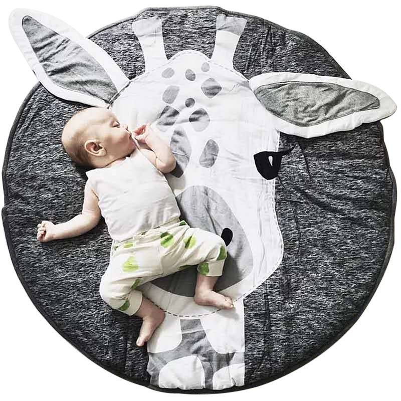 Baby Play Mat – Cartoon Animal Print, Cotton Crawling Mat