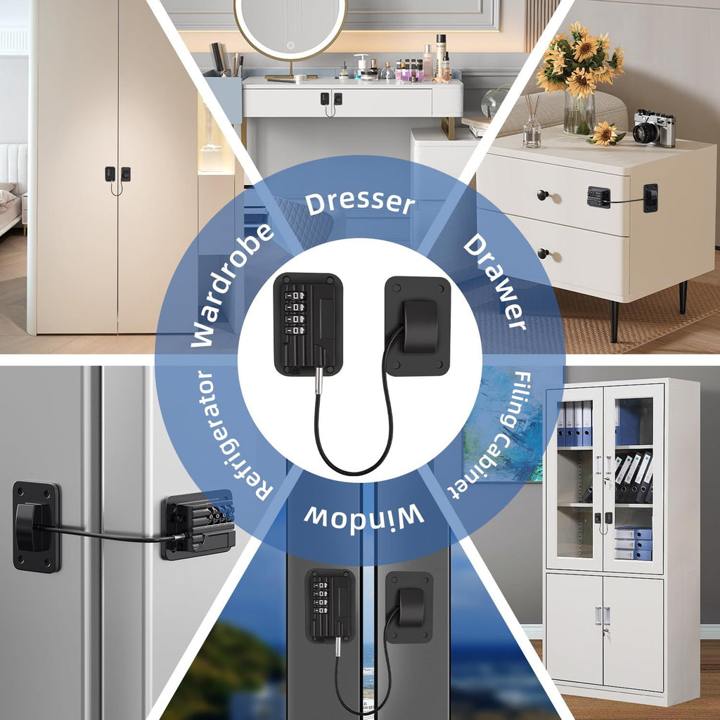 Heavy Duty Refrigerator Lock (2-Pack) – Combination, No Keys Needed, Black – photo 5 of 5