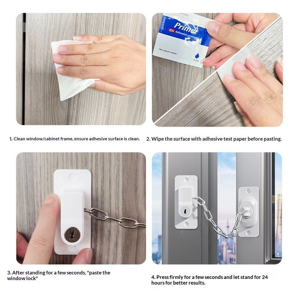 Child Proof Door Lock (2-Pack) – Adhesive, No Drilling, White – photo 4 of 5
