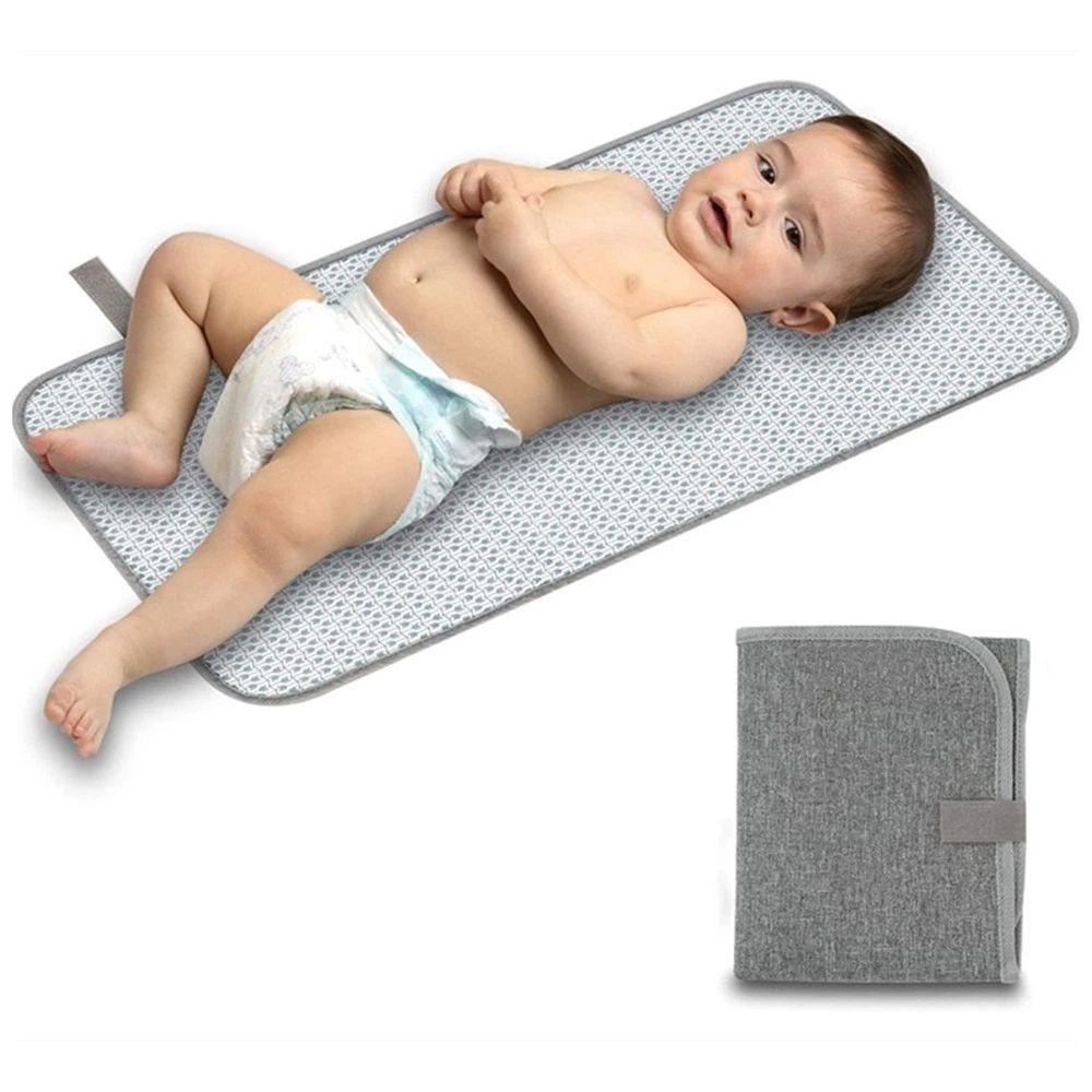 Portable Baby Changing Pad – Waterproof Travel Mat, Gray – photo 1 of 5