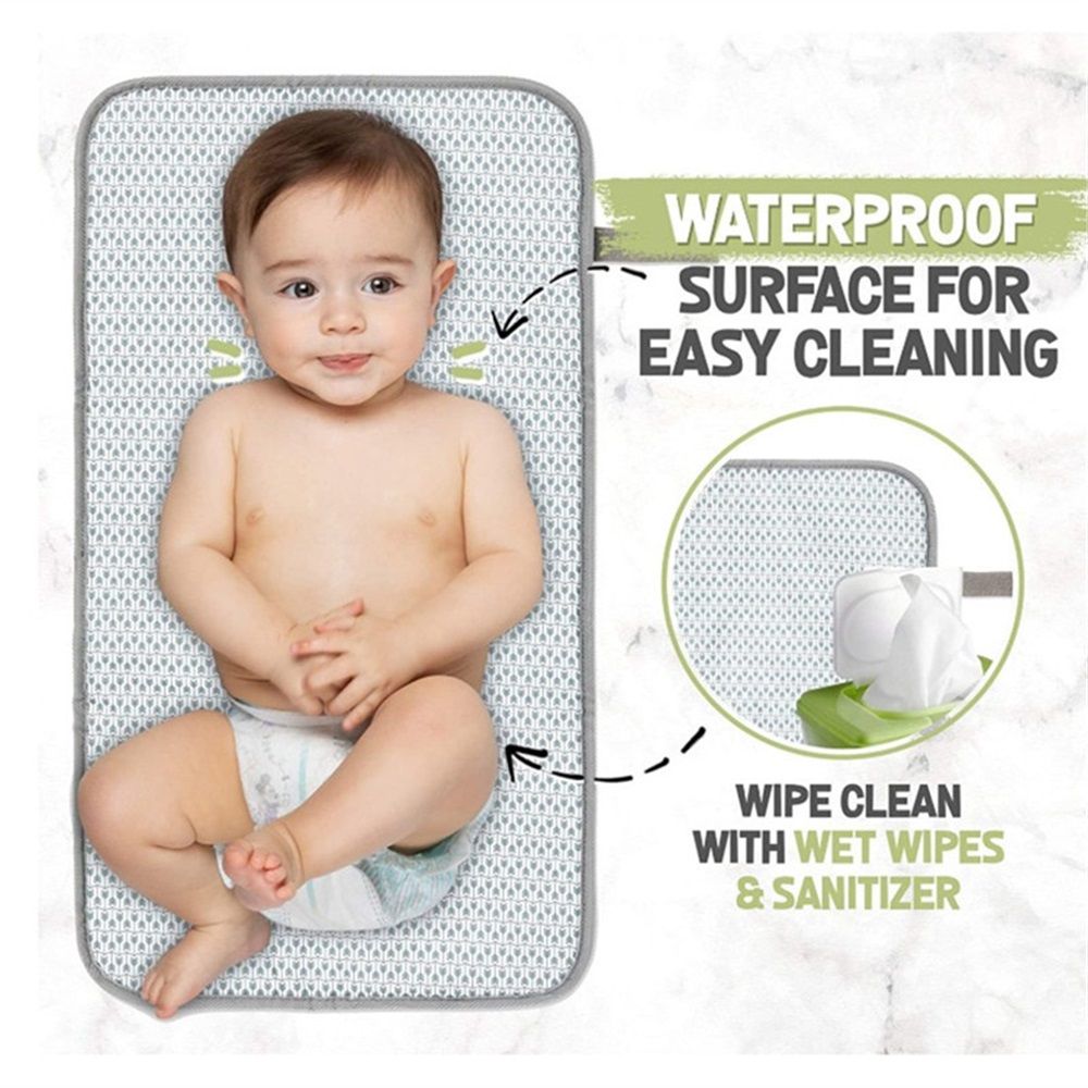 Portable Baby Changing Pad – Waterproof Travel Mat, Gray – photo 2 of 5