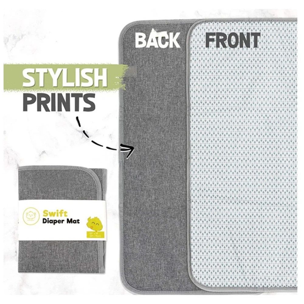 Portable Baby Changing Pad – Waterproof Travel Mat, Gray – photo 3 of 5