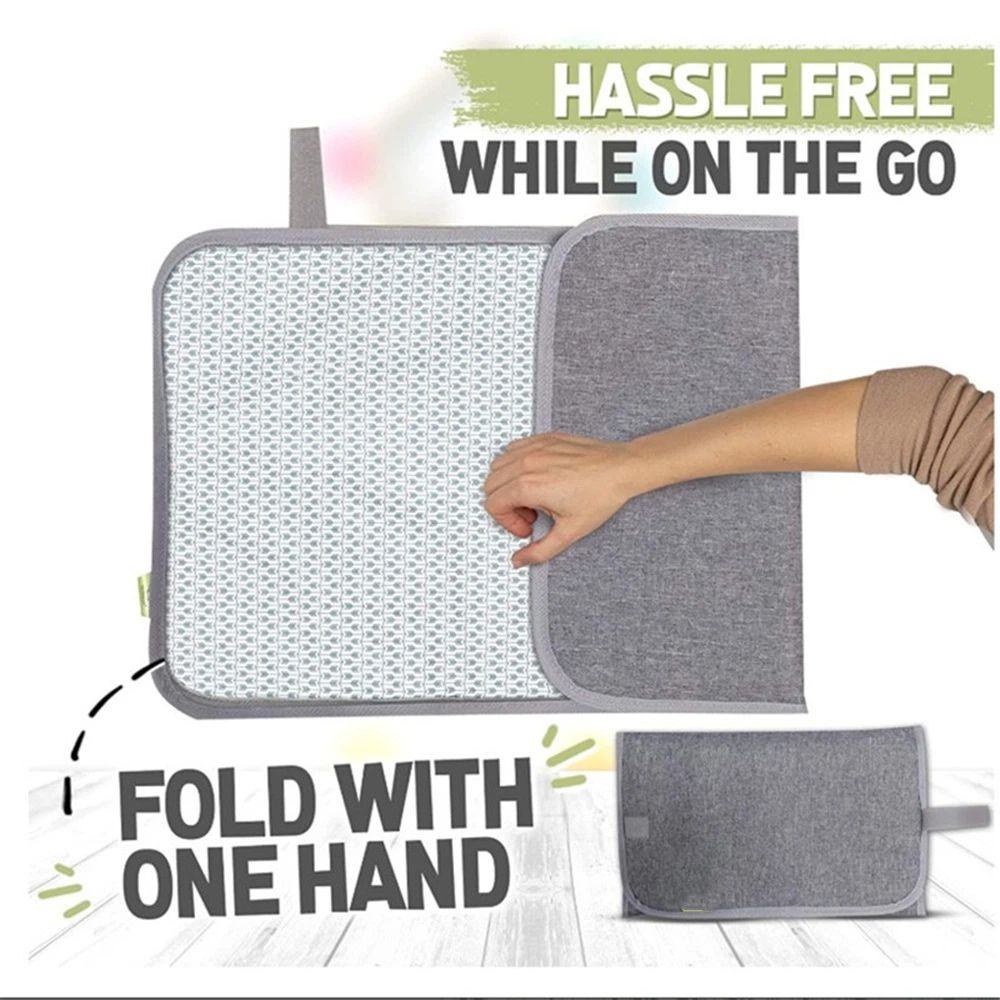 Portable Baby Changing Pad – Waterproof Travel Mat, Gray – photo 4 of 5