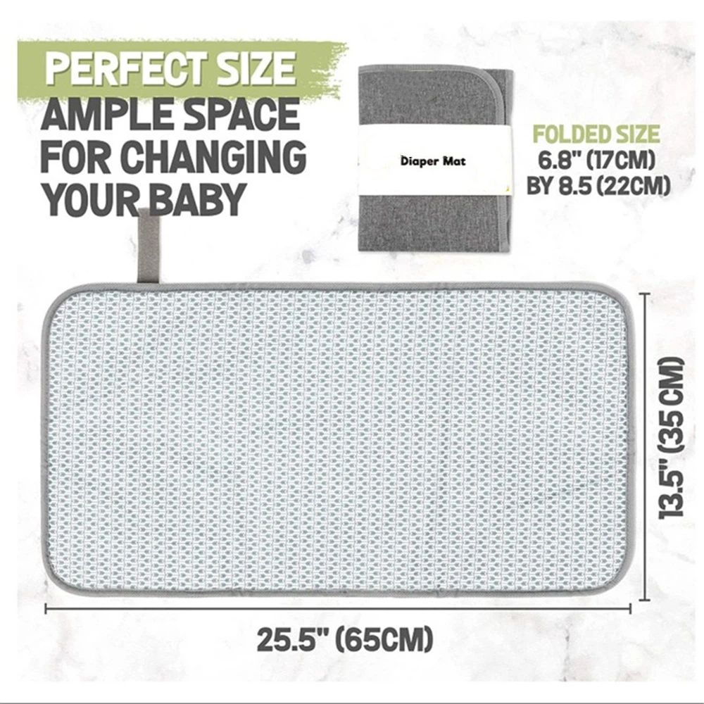 Portable Baby Changing Pad – Waterproof Travel Mat, Gray – photo 5 of 5
