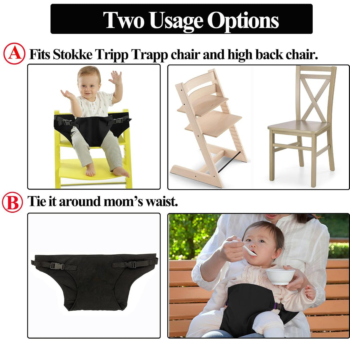 Baby Harness Seat for High Chair – Portable Booster Belt, Foldable – photo 2 of 5