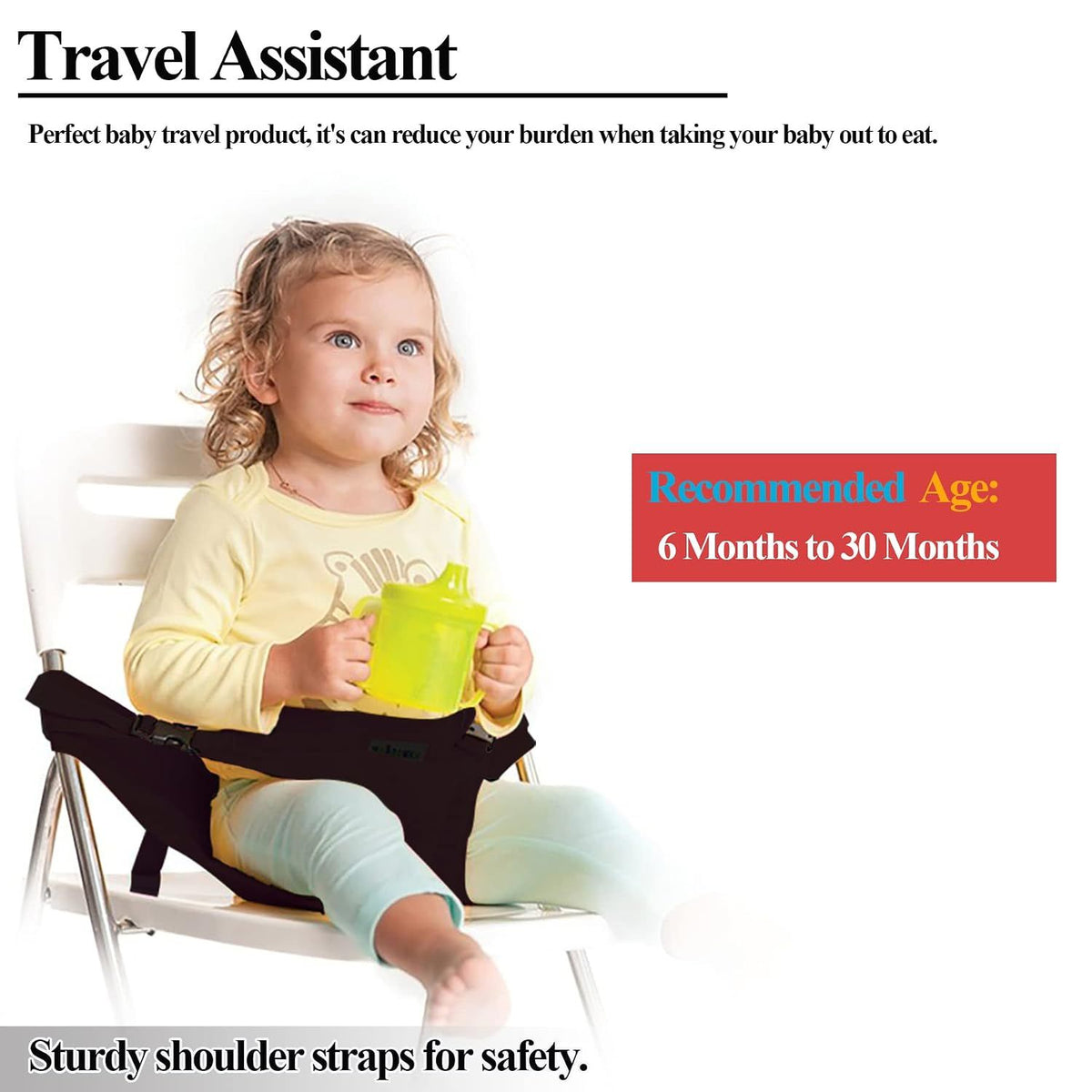 Baby Harness Seat for High Chair – Portable Booster Belt, Foldable – photo 3 of 5