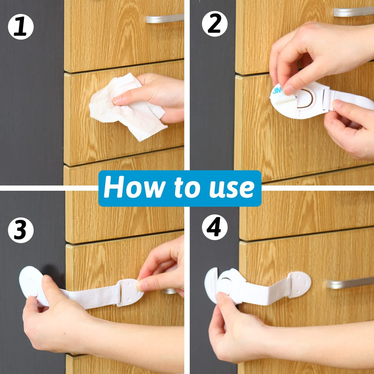 Child Safety Cabinet Locks (15-Pack) – Baby Proofing Drawer & Fridge Latches – photo 4 of 5