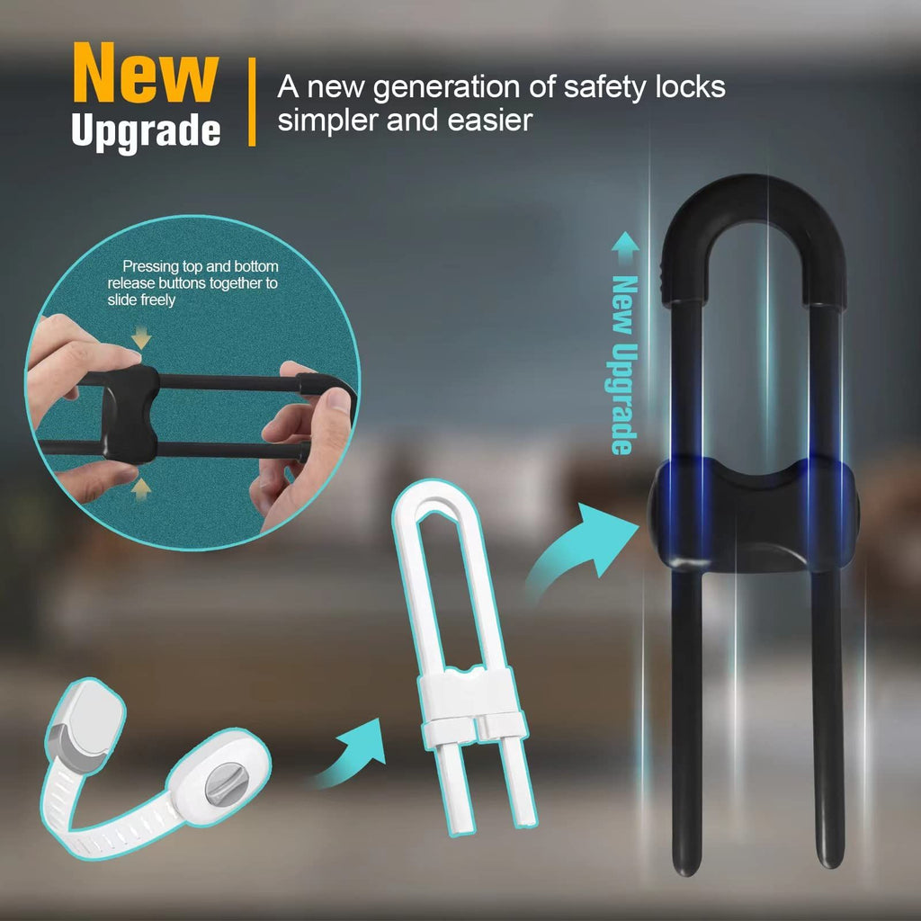 Child Safety Cabinet Locks (6-Pack) – Adjustable U-Shaped, Baby Proofing – photo 2 of 5