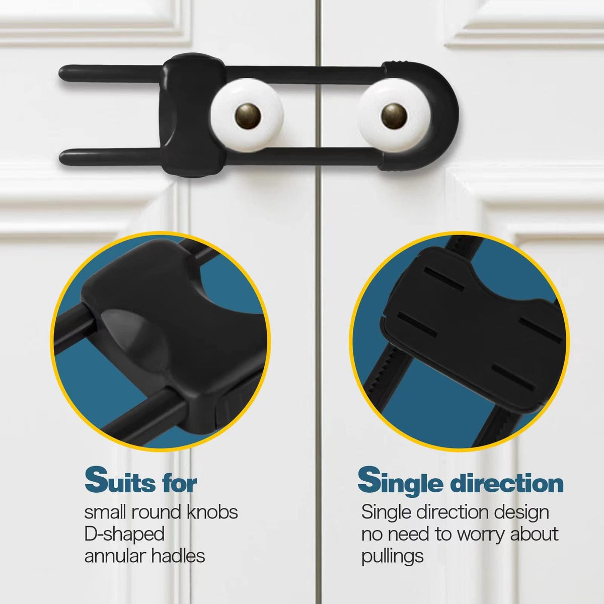 Child Safety Cabinet Locks (6-Pack) – Adjustable U-Shaped, Baby Proofing – photo 4 of 5