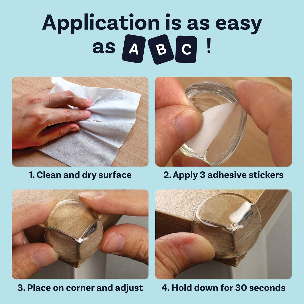 Baby Proofing Corner Guards (4-Pack) – Bumper & Cushion Protectors – photo 3 of 5
