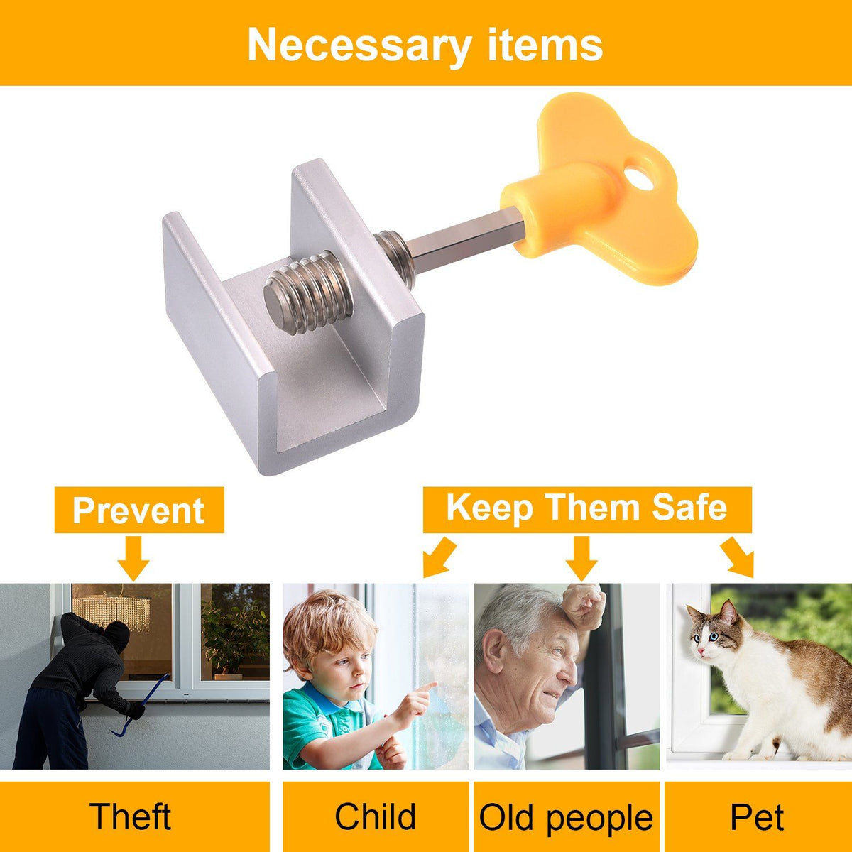 No-Drill Child Safety Window Limiter – Anti-Theft Lock Buckle – photo 5 of 5