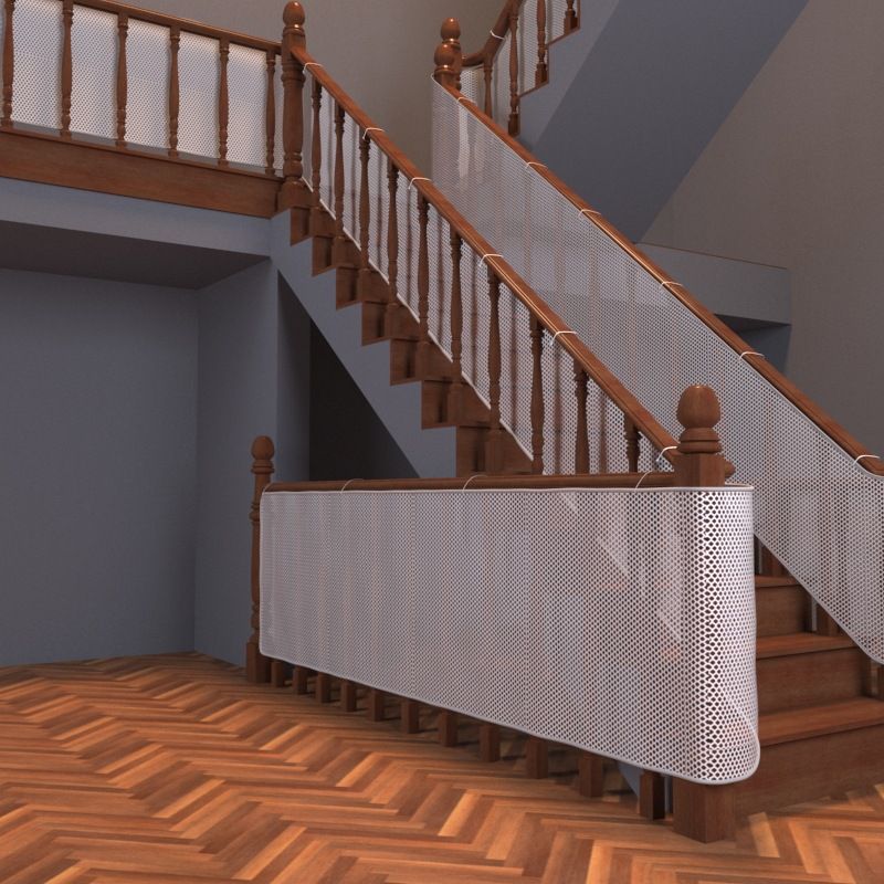 Baby Proofing Stair Safety Net – Banister Guard, White – photo 2 of 5