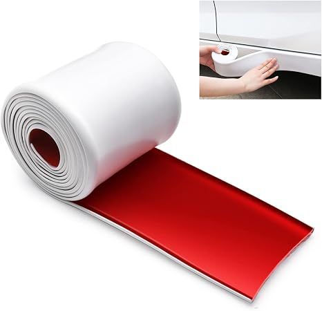 Universal Car Side Skirt Guards – Anti-Scratch Rubber, White – photo 1 of 5
