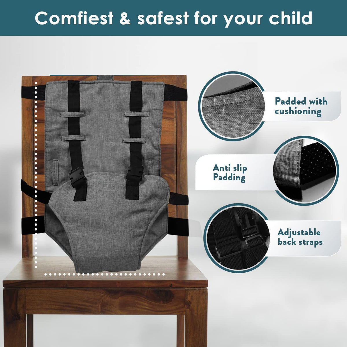 Portable Travel High Chair Harness Seat – Fabric, for Babies – photo 5 of 5