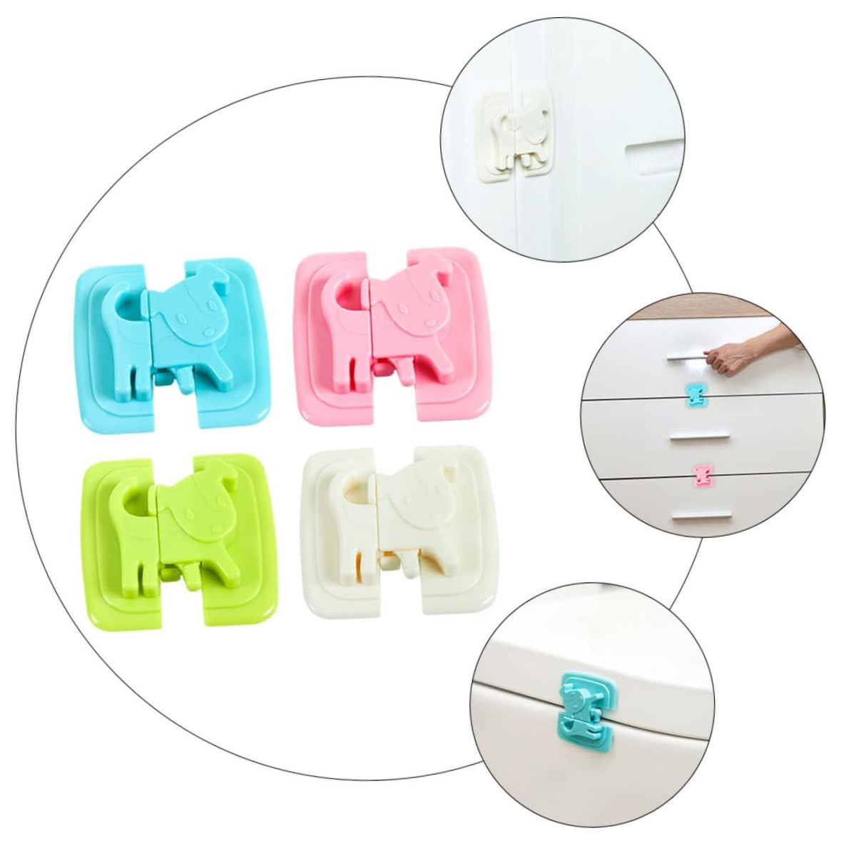 Anti-Pinch Child Safety Locks (4-Pack) – Fridge, Toilet & Cupboard – photo 4 of 5