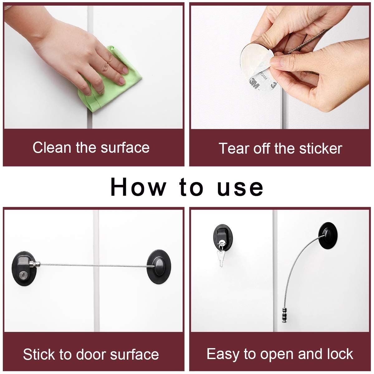 Child Safety Refrigerator Lock – Combination, with 2 Keys – photo 2 of 5