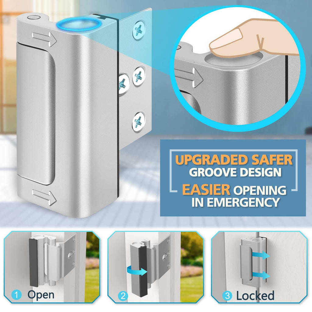 Door Reinforcement Lock – Child Proof, Heavy Duty with 8 Screws – photo 2 of 5