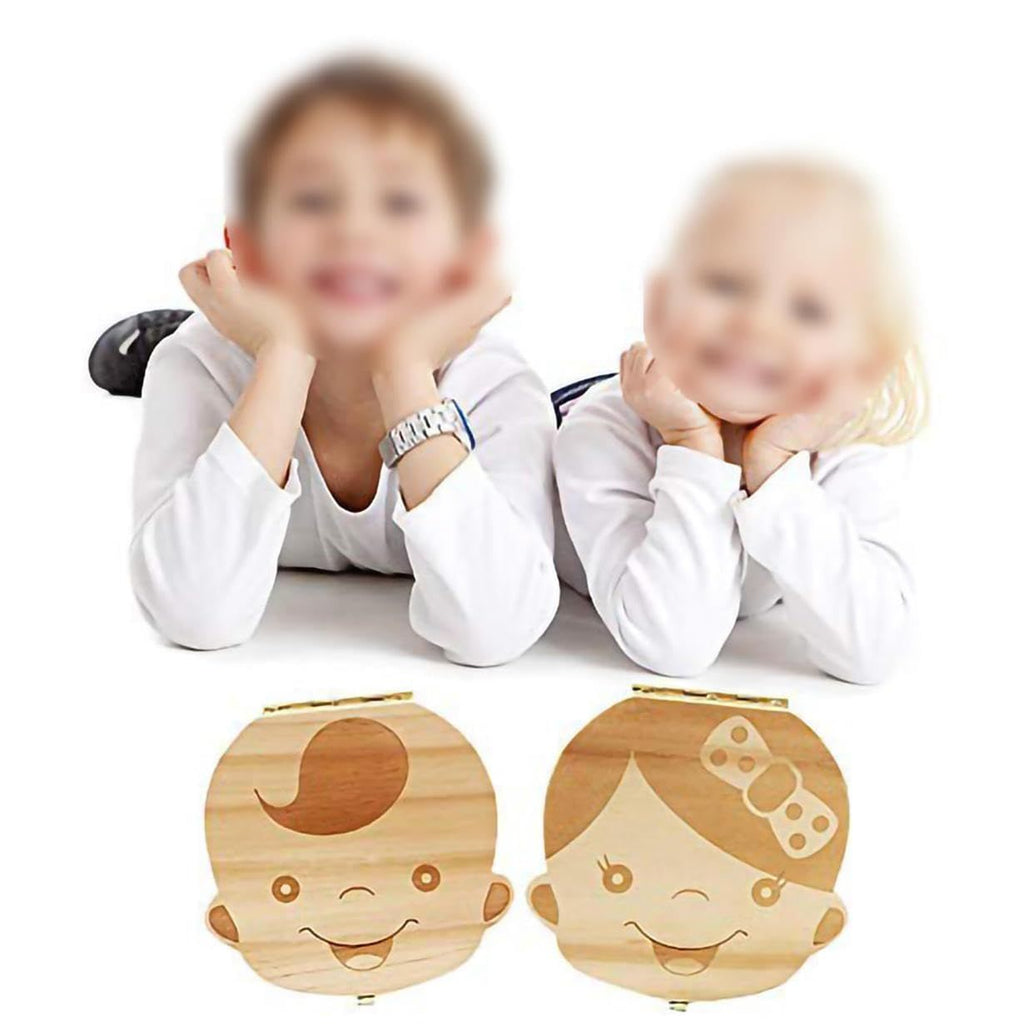 Baby Tooth Keepsake Box (2-Pack) – Wooden Organizer with Tweezers – photo 2 of 5