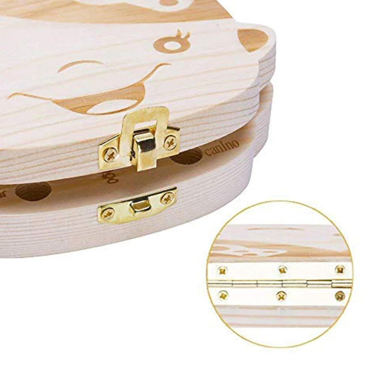 Baby Tooth Keepsake Box (2-Pack) – Wooden Organizer with Tweezers – photo 4 of 5