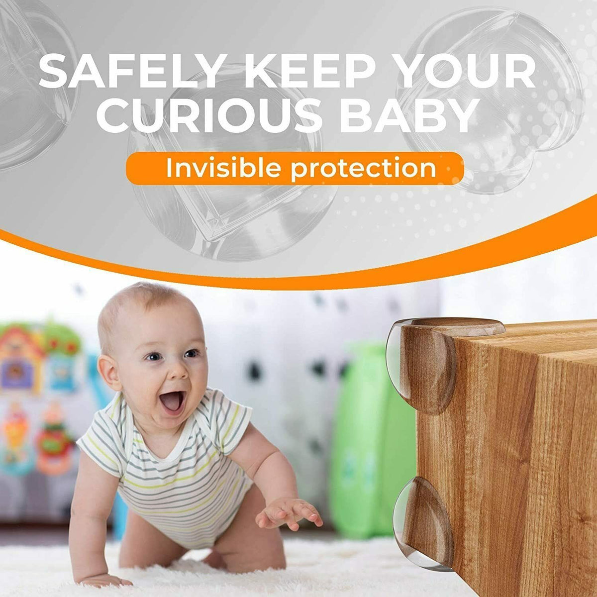Clear Silicone Corner Protectors (10-Pack) – Baby Proofing Edge Guards – photo 3 of 5