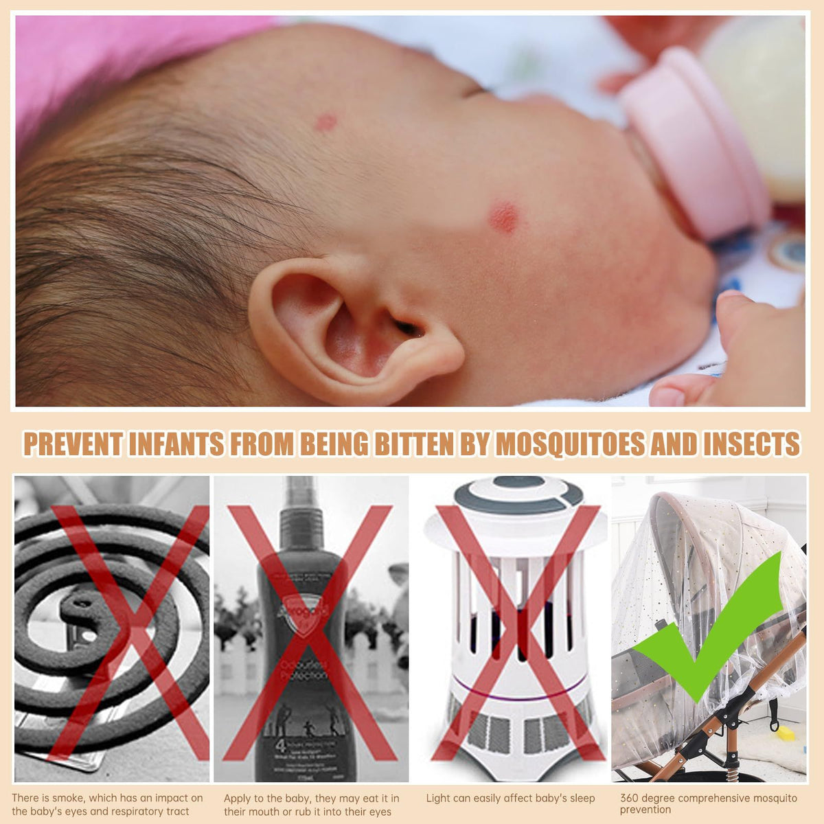 Mosquito Net for Stroller – Portable, Fits Bassinets & Mini Cribs – photo 4 of 5