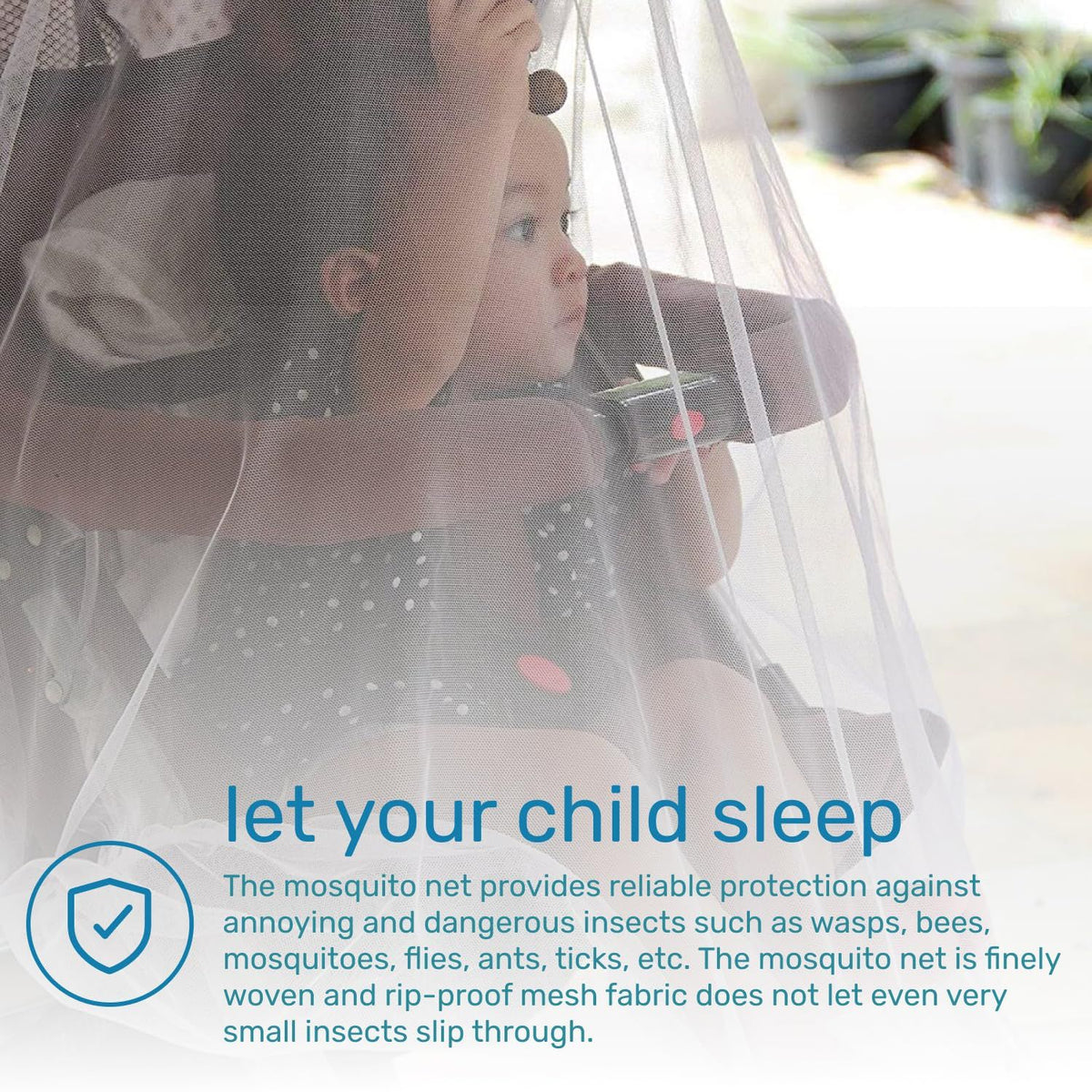 Mosquito Net for Crib – Fits Strollers, Bassinets & Pack N Plays – photo 2 of 5
