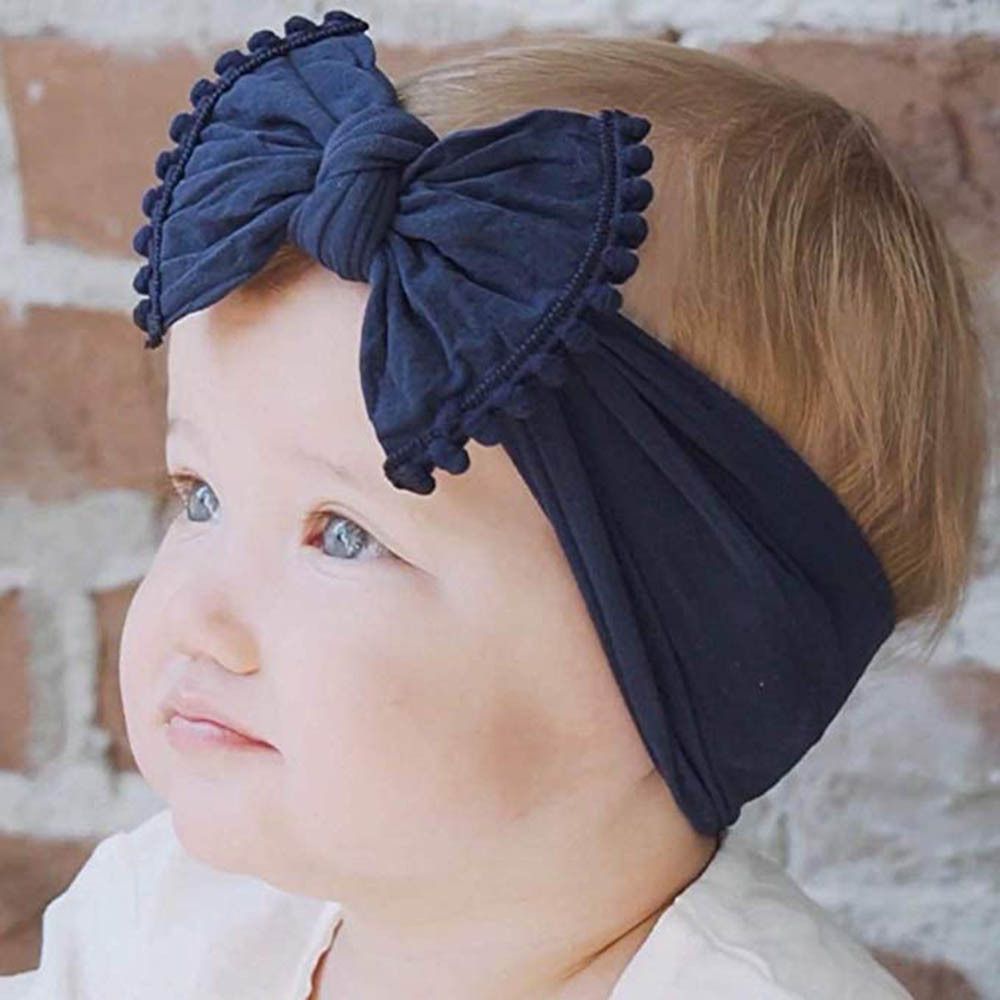 Baby Hair Bow Headbands (2-Pack) – Soft Wide Cotton – photo 5 of 5