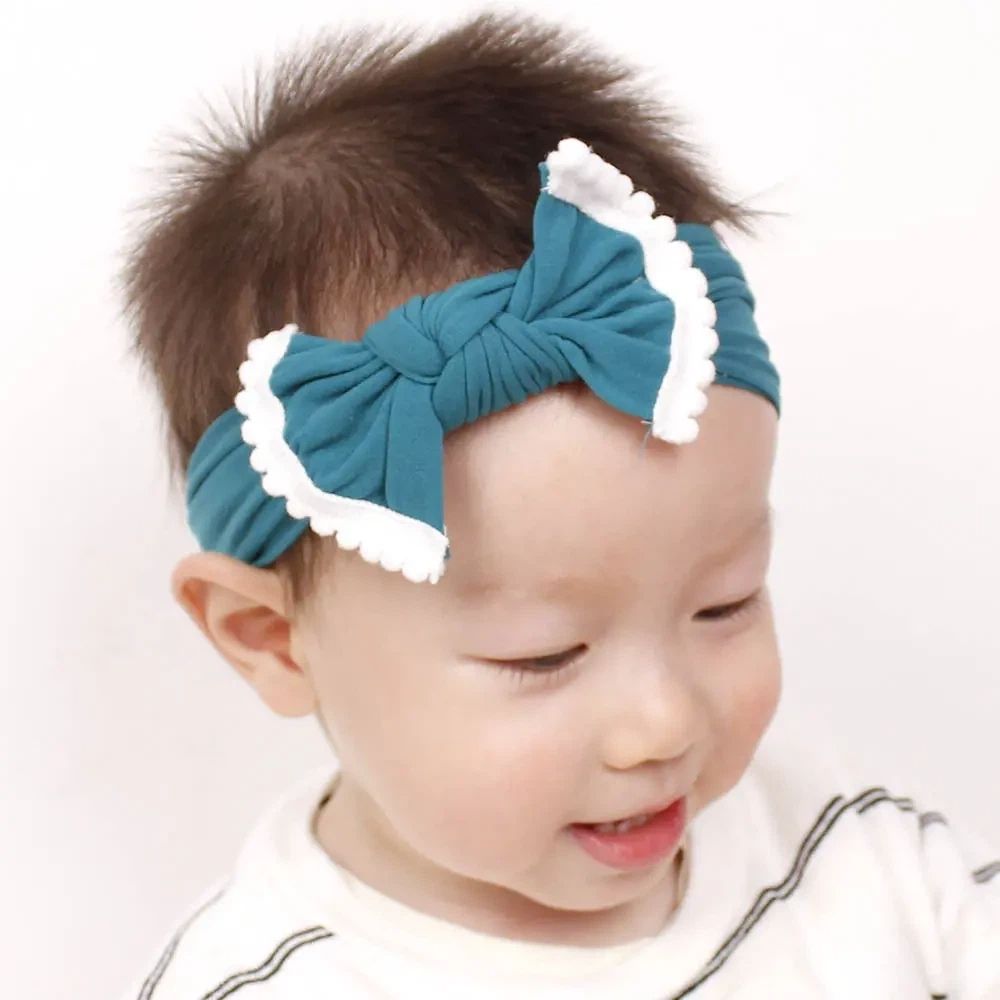 Baby Hair Bow Headbands (2-Pack) – Soft Wide Cotton